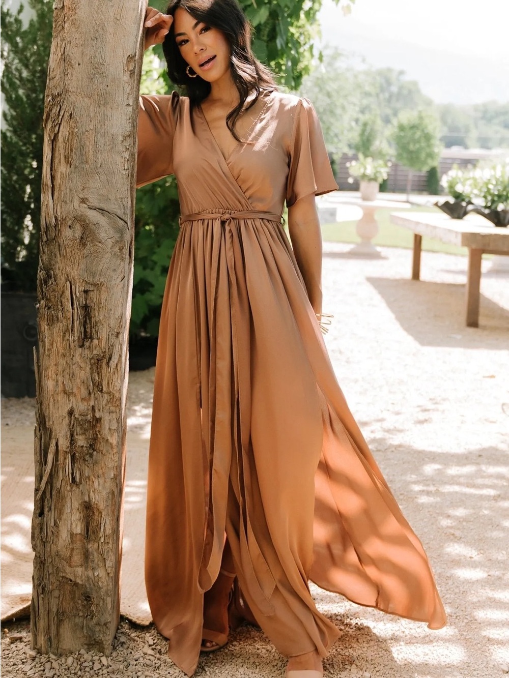 Baltic Born Sicily Satin Mocha Dress